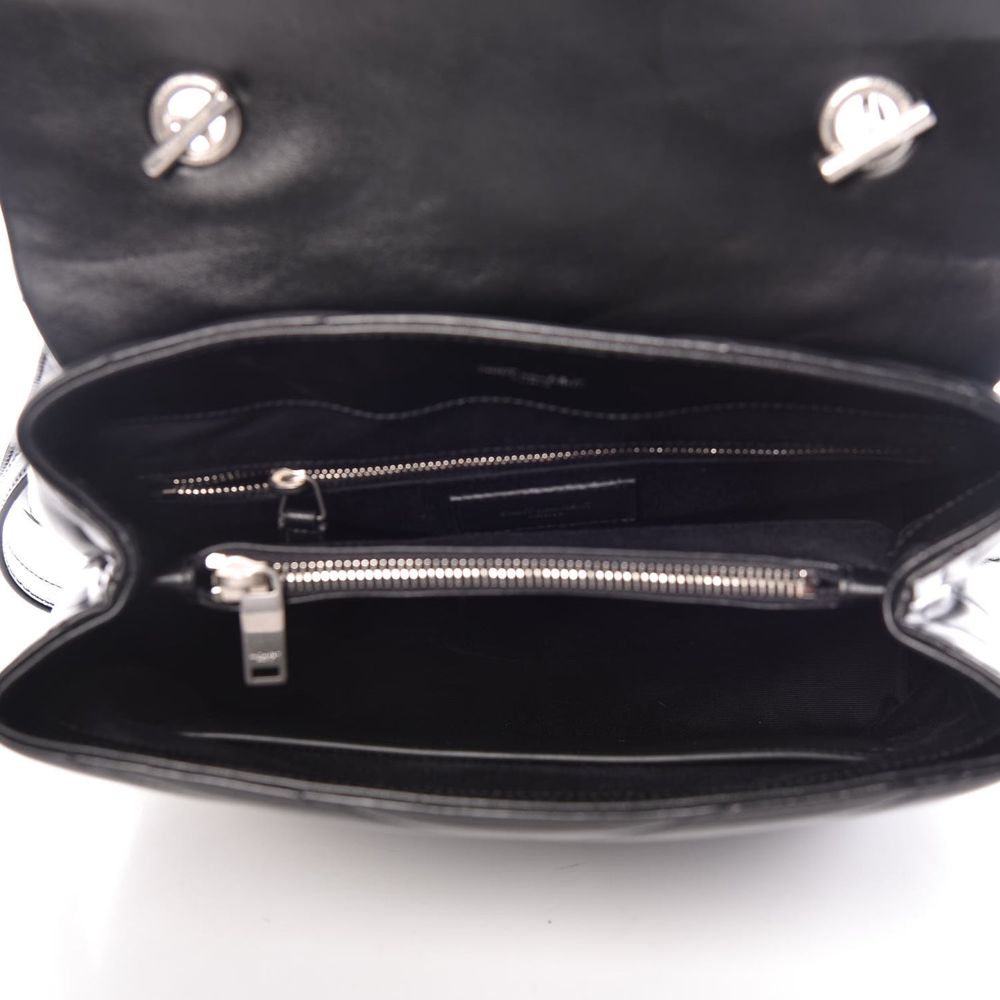 Calfskin Y Quilted Monogram Medium Loulou Satchel Black