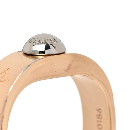 Louis Vuitton Brass Monogram Engraved Nanogram Ring S Pink Gold 7 of 9