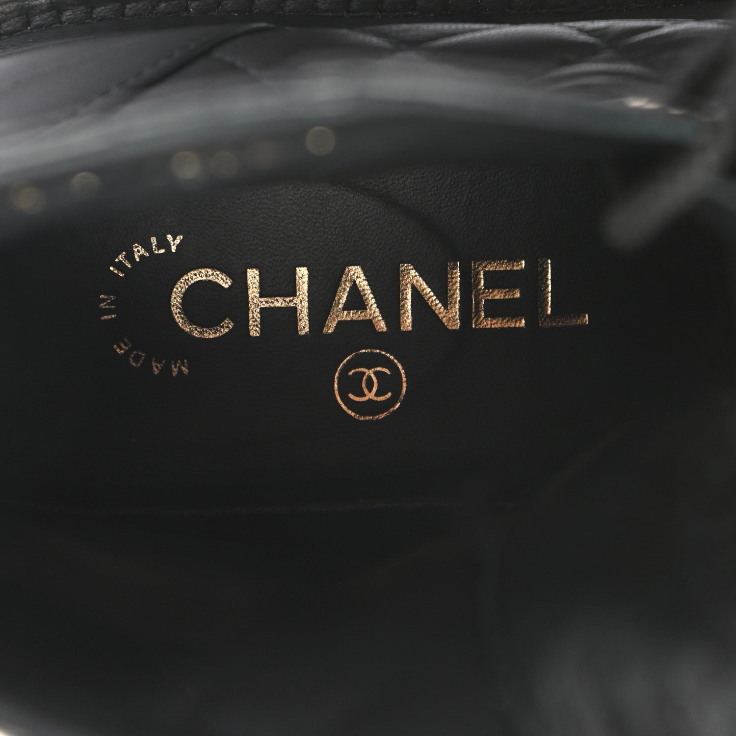 Chanel Shiny Lambskin Quilted Lace Up Combat Boots 38 Black 8 of 13