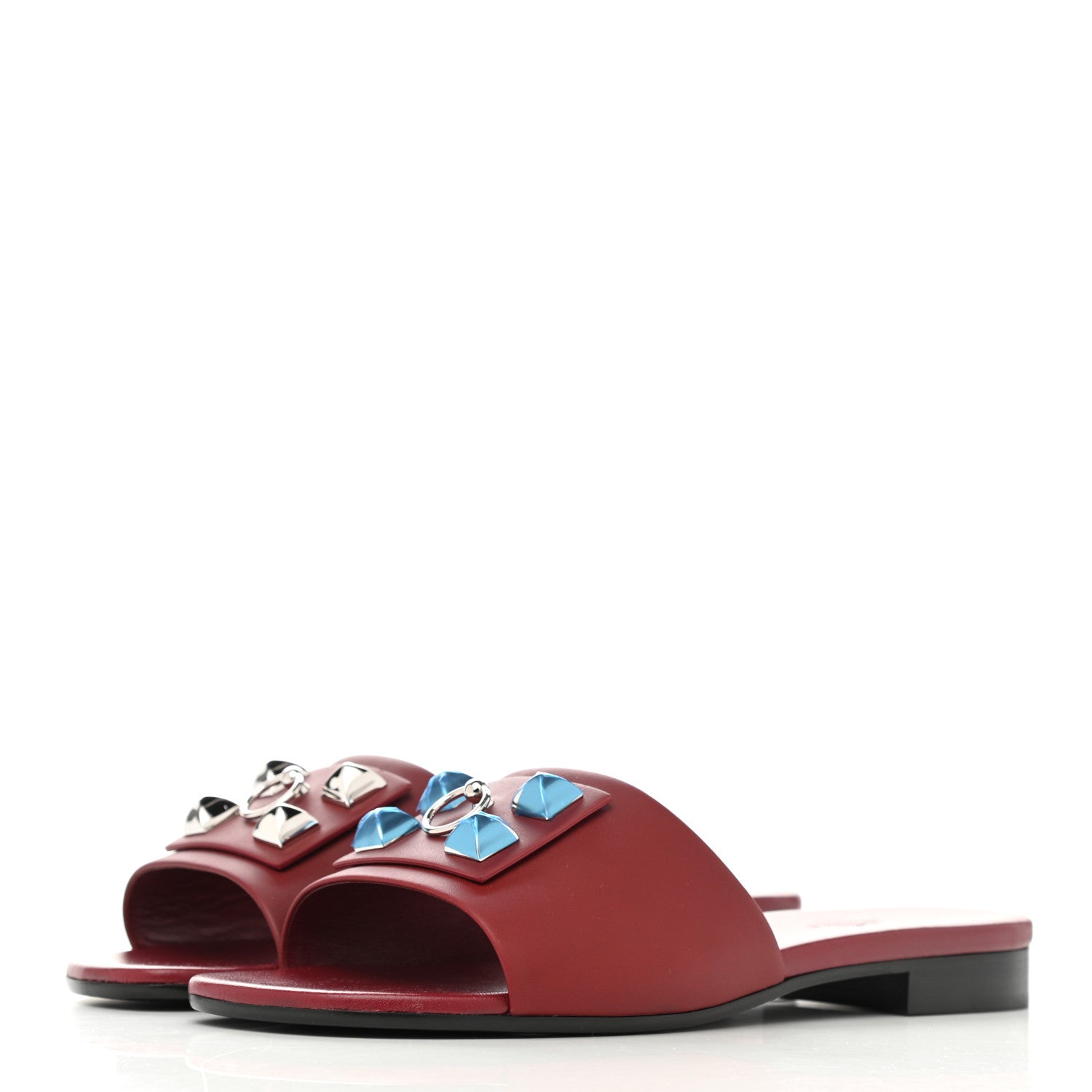 Hermes Calfskin Dune Sandals 38 Rouge Sangria 3 of 10