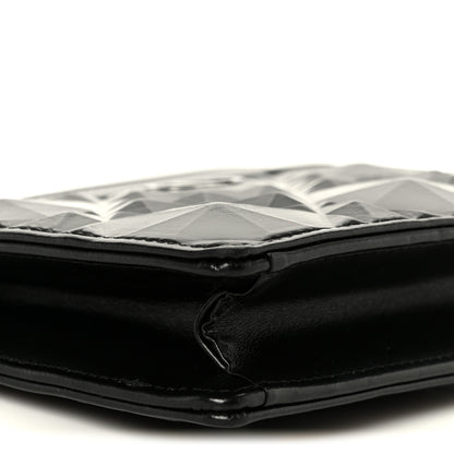 Christian Dior Calfskin Macrocannage Diamond Caro Zipped Pouch With Chain Black 9 of 11