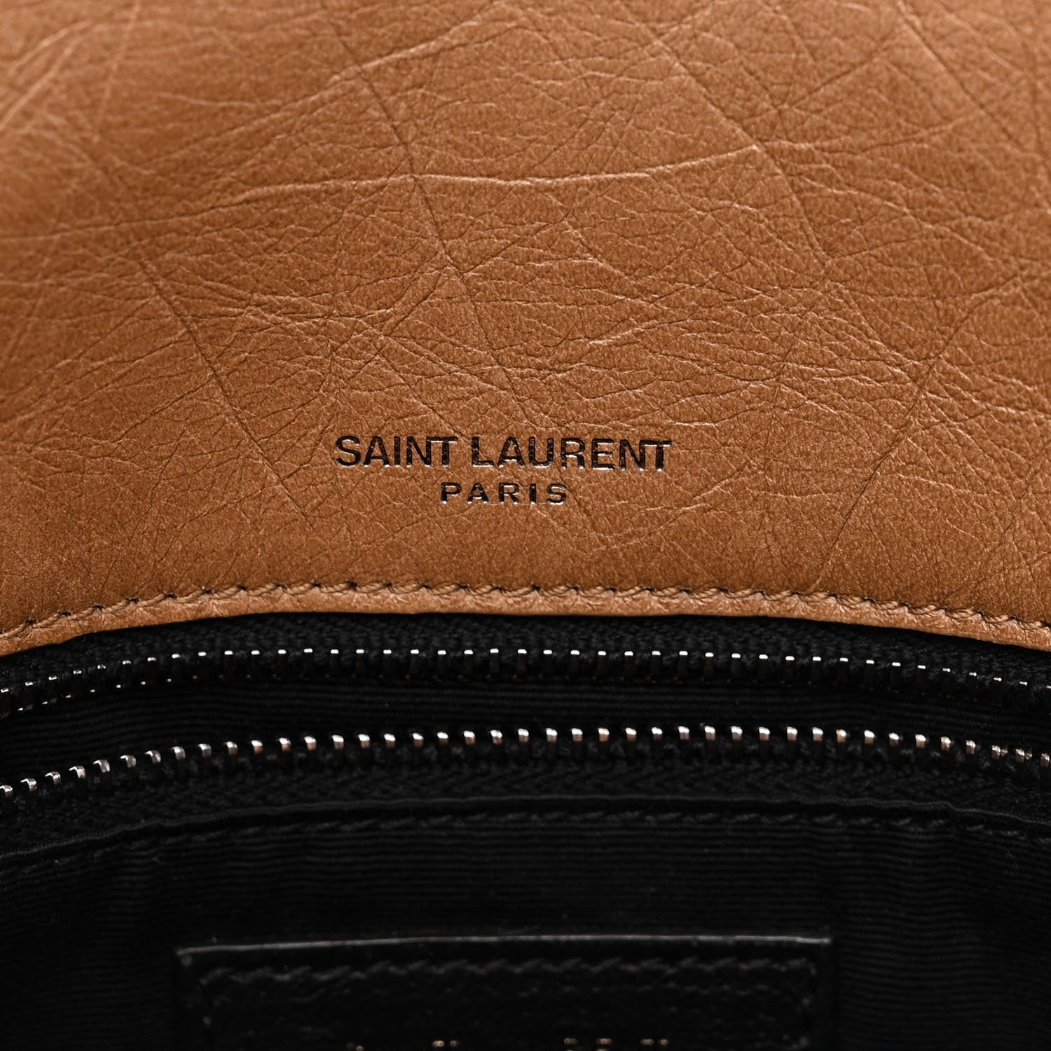 Saint Laurent Crinkled Calfskin Matelasse Monogram Medium Niki Chain Satchel Natural Tan 6 of 13