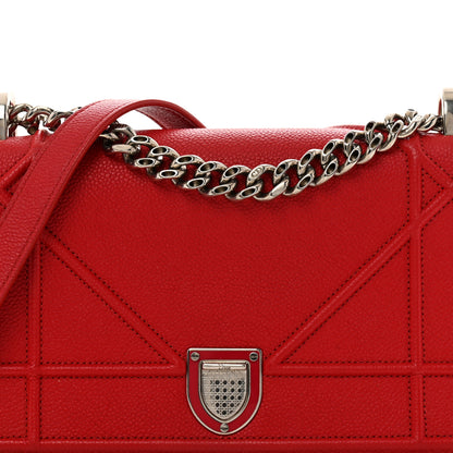 Christian Dior Grained Calfskin Small Diorama Flap Bag Red 8 of 12