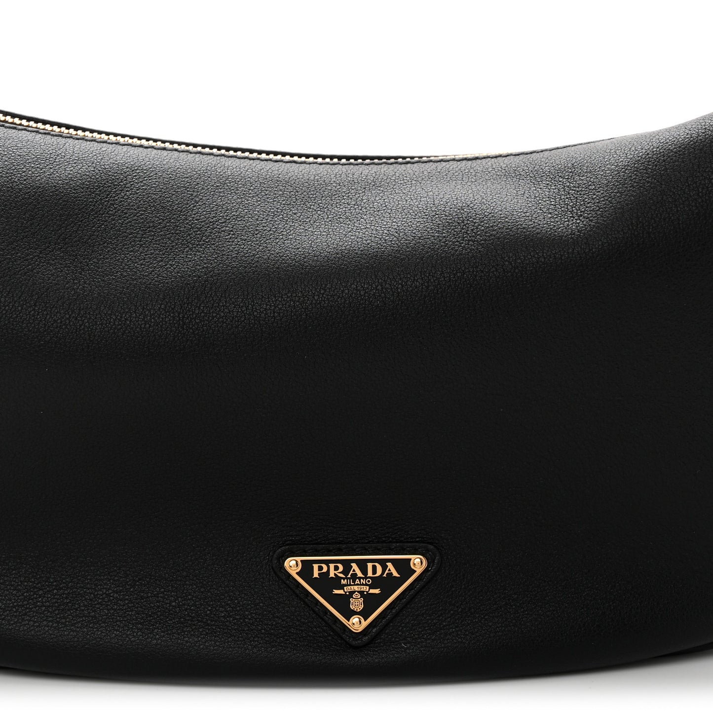 Soft Grain Calfskin Large Demi-Lune Shoulder Bag Black