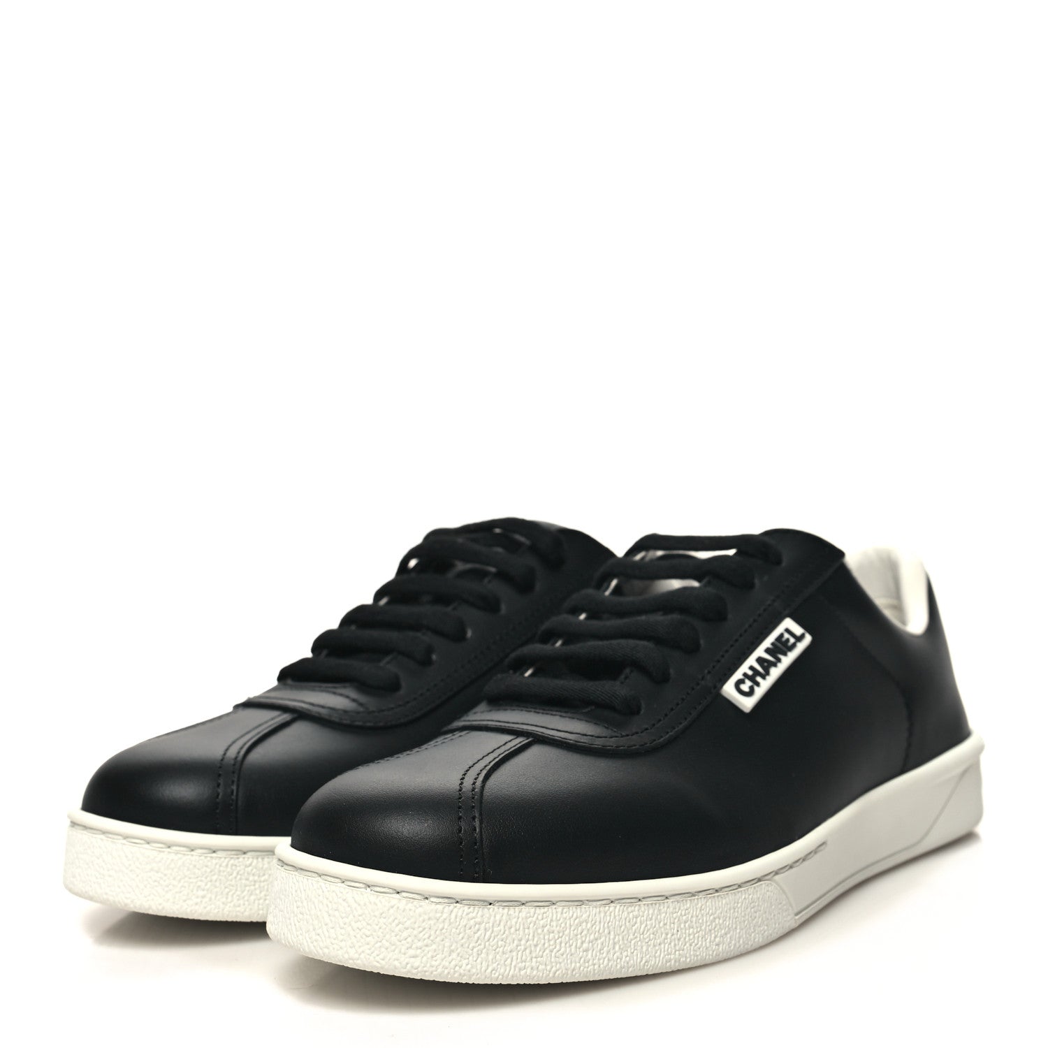 Chanel Calfskin CC Womens Sneakers 38 Black 3 of 8