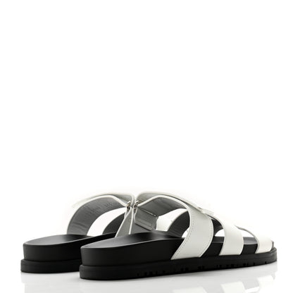 Hermes Calfskin Womens Chypre Sandals 36.5 White 4 of 12