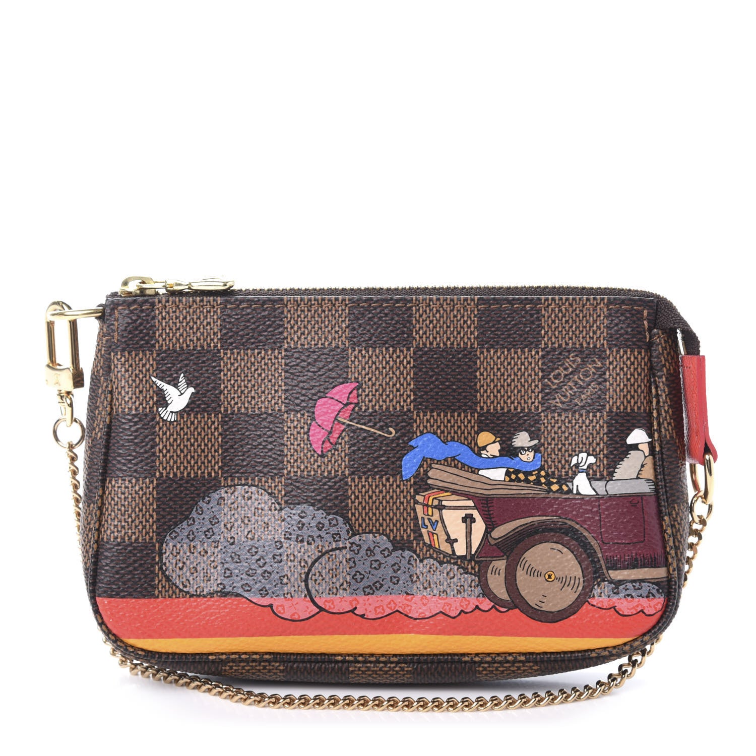 Louis Vuitton Damier Ebene 2015 Christmas Animation Mini Pochette Accessories 1 of 11