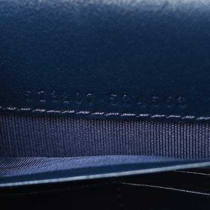 Gucci Vintage Effect Calfskin Matelasse Diagonal Torchon GG Marmont Chain Wallet Blue Agata Mystic White 7 of 10