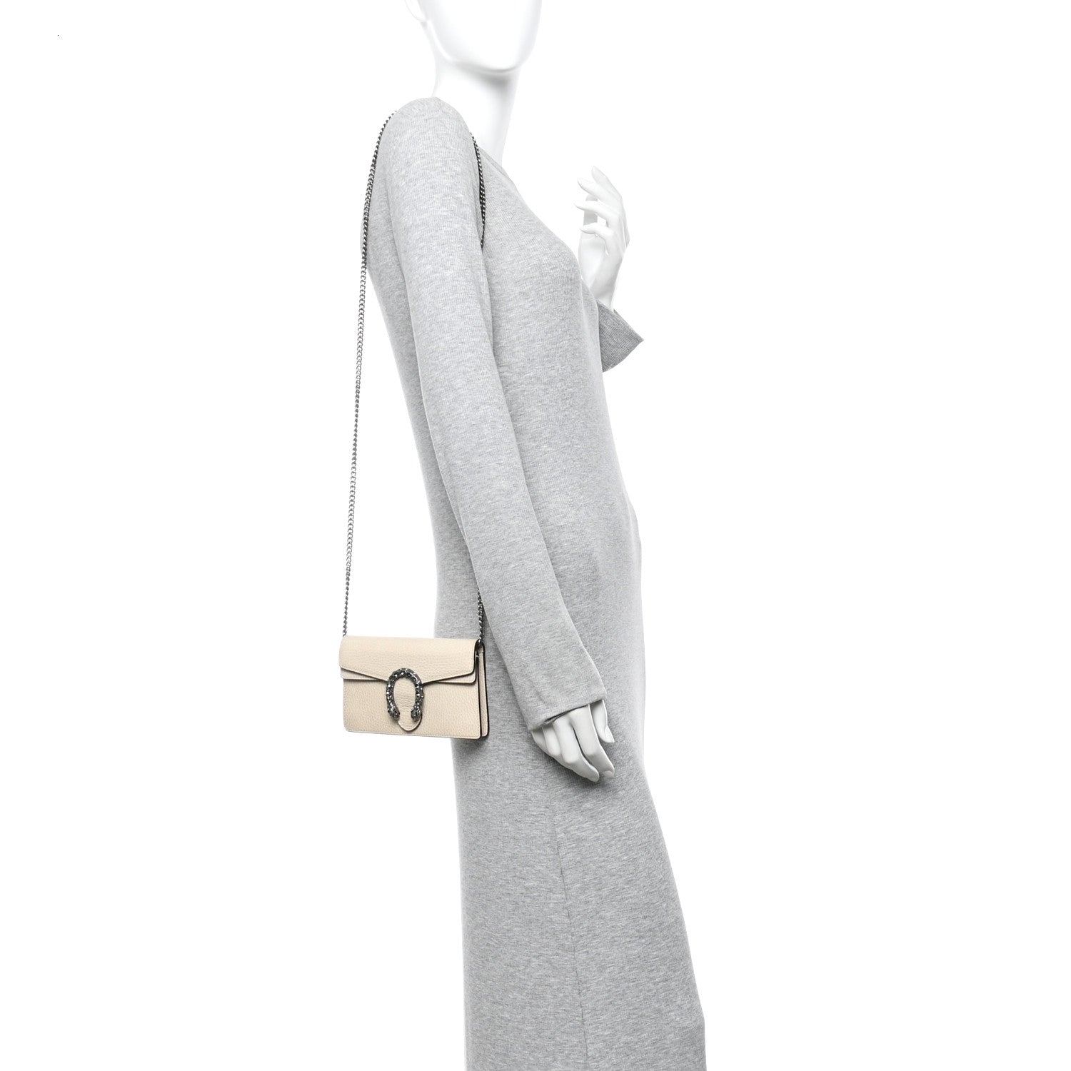 Gucci Dollar Calfskin Crystal Super Mini Dionysus Shoulder Bag Mystic White Black Diamond 2 of 9