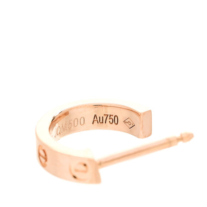 Cartier 18K Pink Gold Small LOVE Hoop Earrings 6 of 6