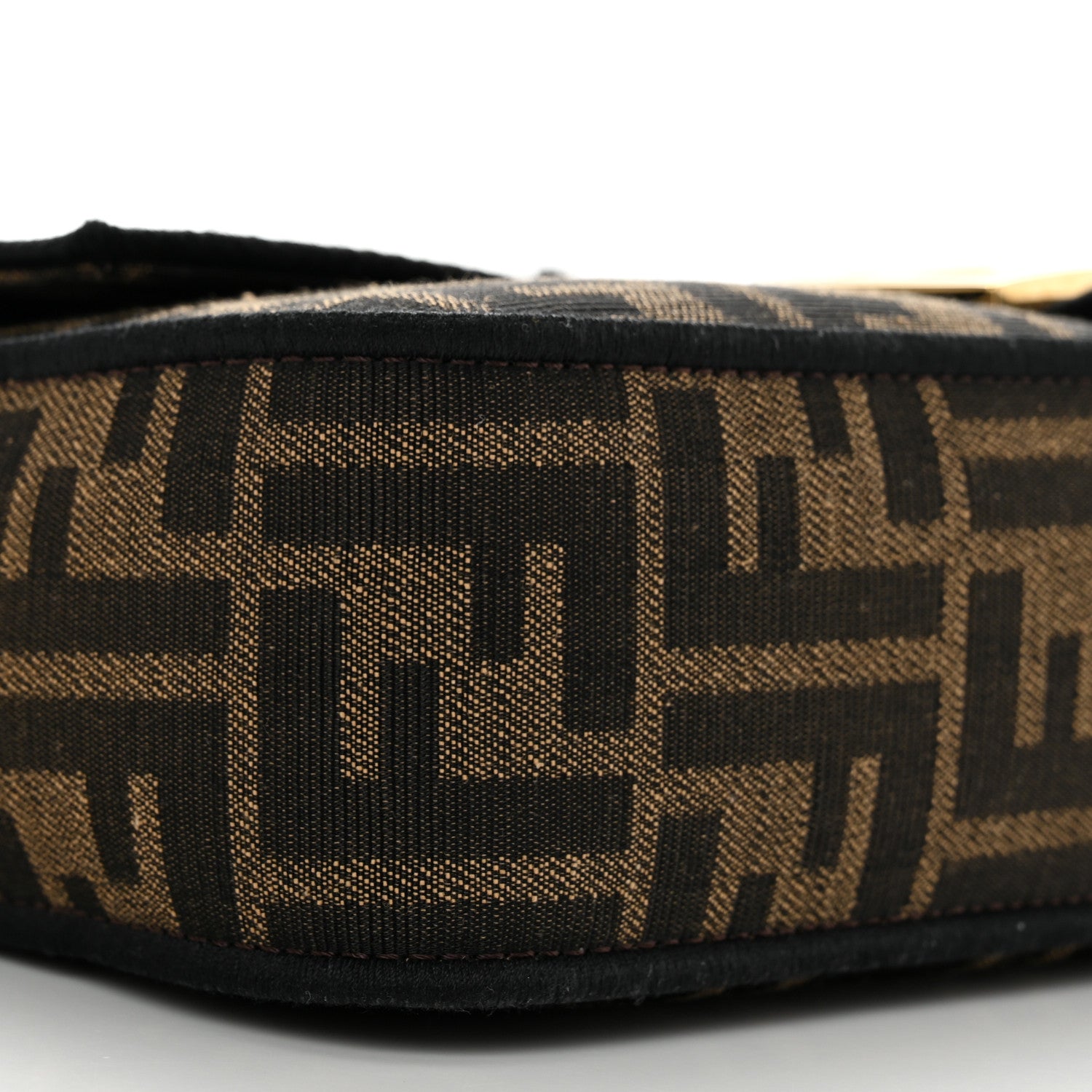 Fendi Fabric Jacquard FF 1974 Medium Baguette Tobacco Moro Black 9 of 11