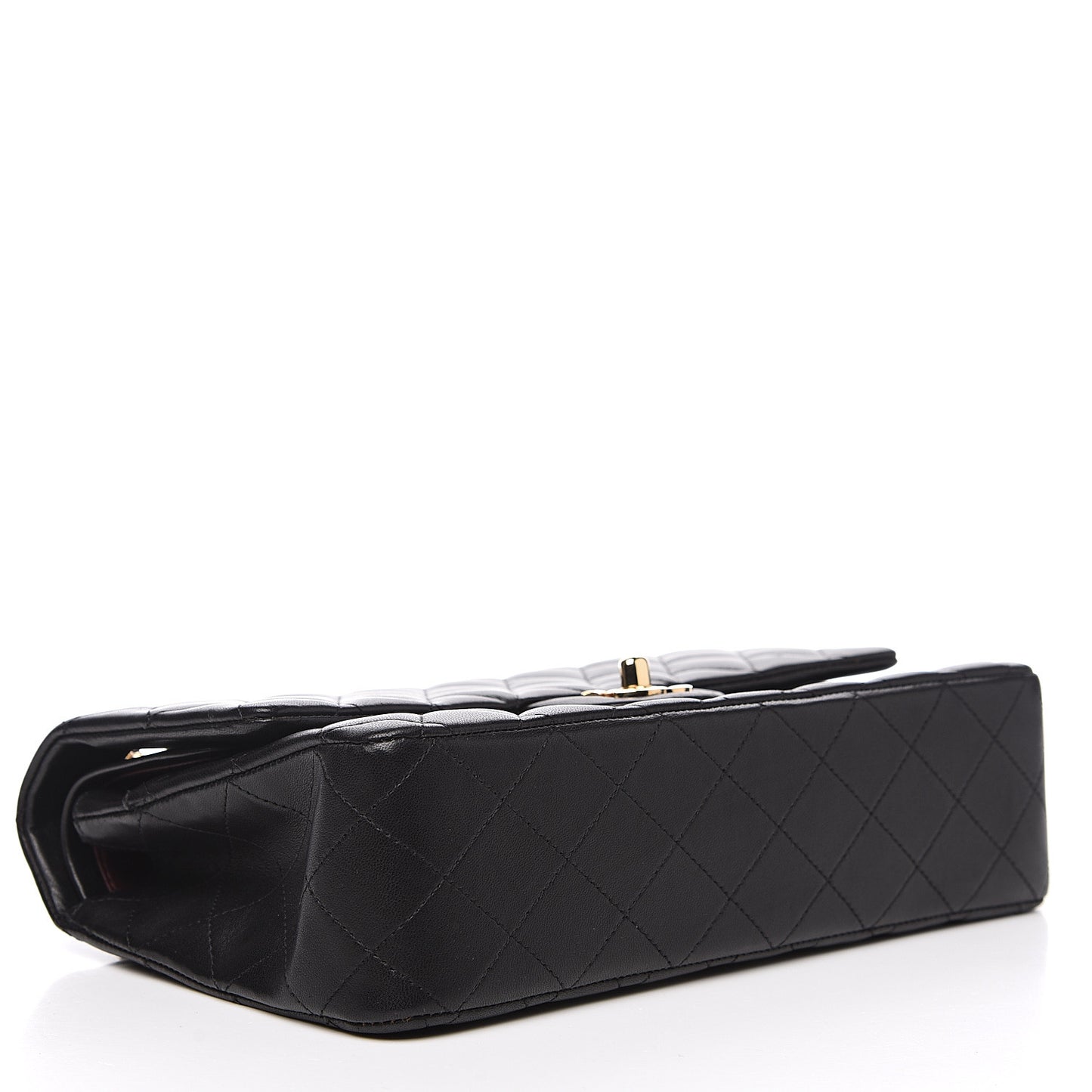 Lambskin Quilted Medium Double Flap Black