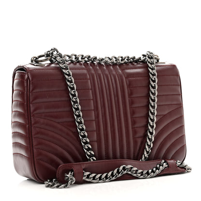Prada Soft Calfskin Impunture Diagramme Large Chain Flap Shoulder Bag Granato 3 of 10