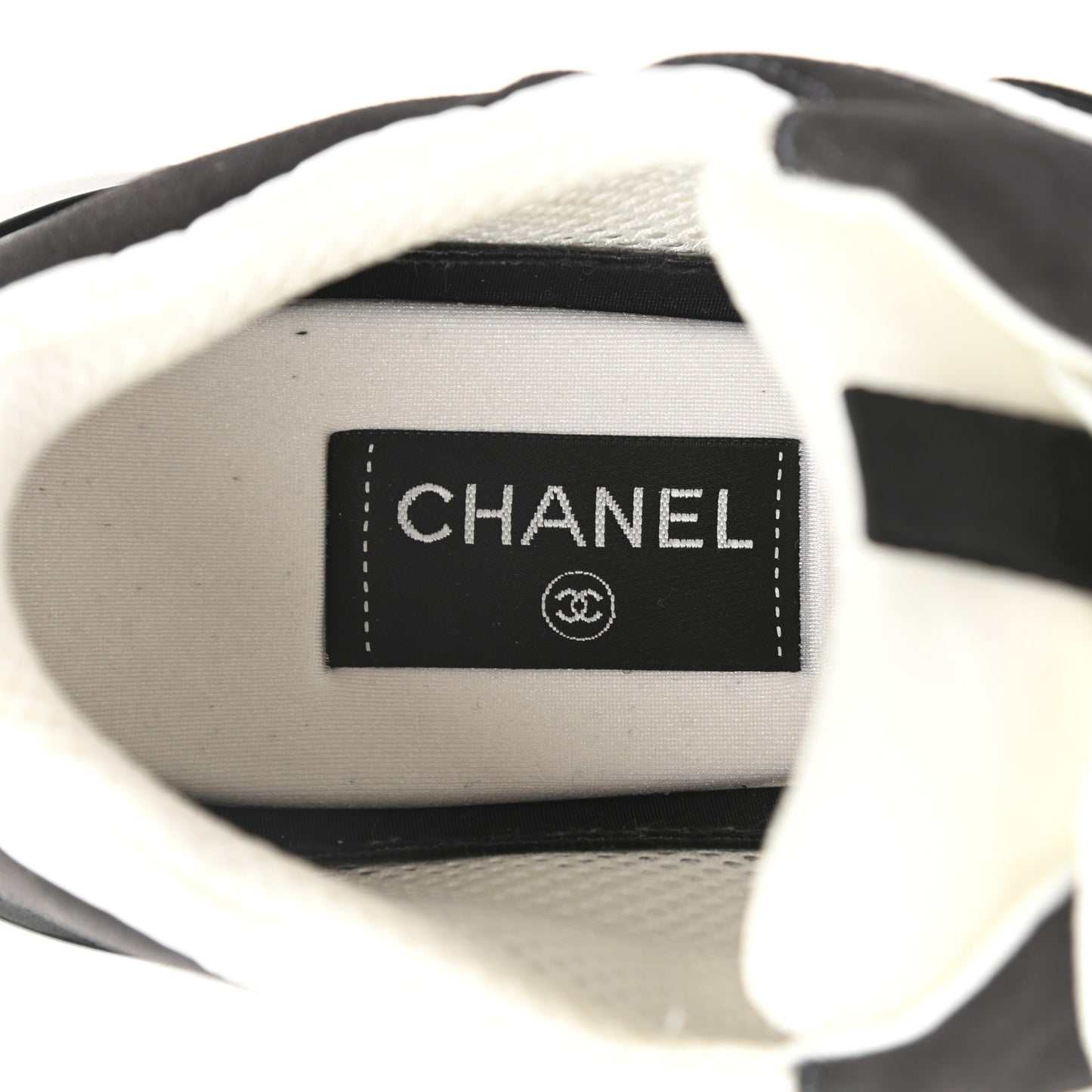 Nylon Suede Calfskin CC Sneakers 44 White Dark Grey