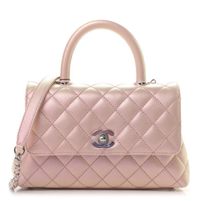 Chanel Iridescent Caviar Quilted Mini Coco Handle Flap Pink 1 of 10