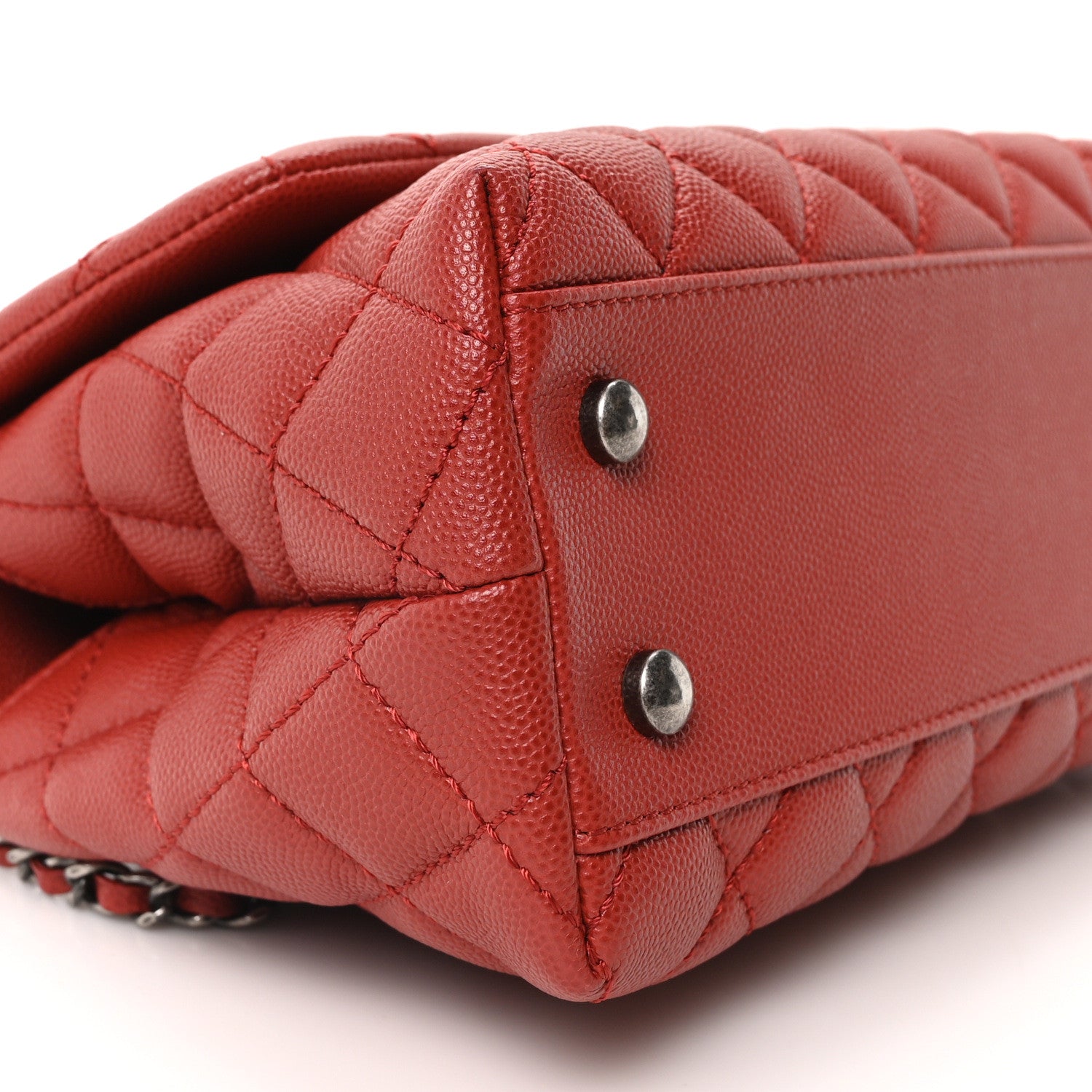 Chanel Caviar Quilted Mini Coco Handle Flap Red 9 of 10