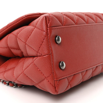 Chanel Caviar Quilted Mini Coco Handle Flap Red 9 of 10
