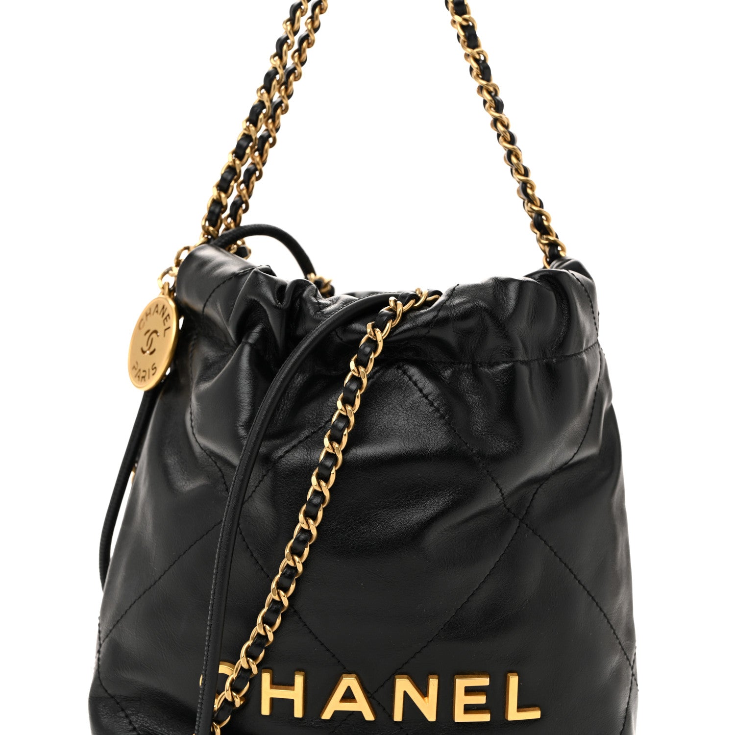 Chanel Shiny Calfskin Quilted Mini Chanel 22 Black 8 of 11