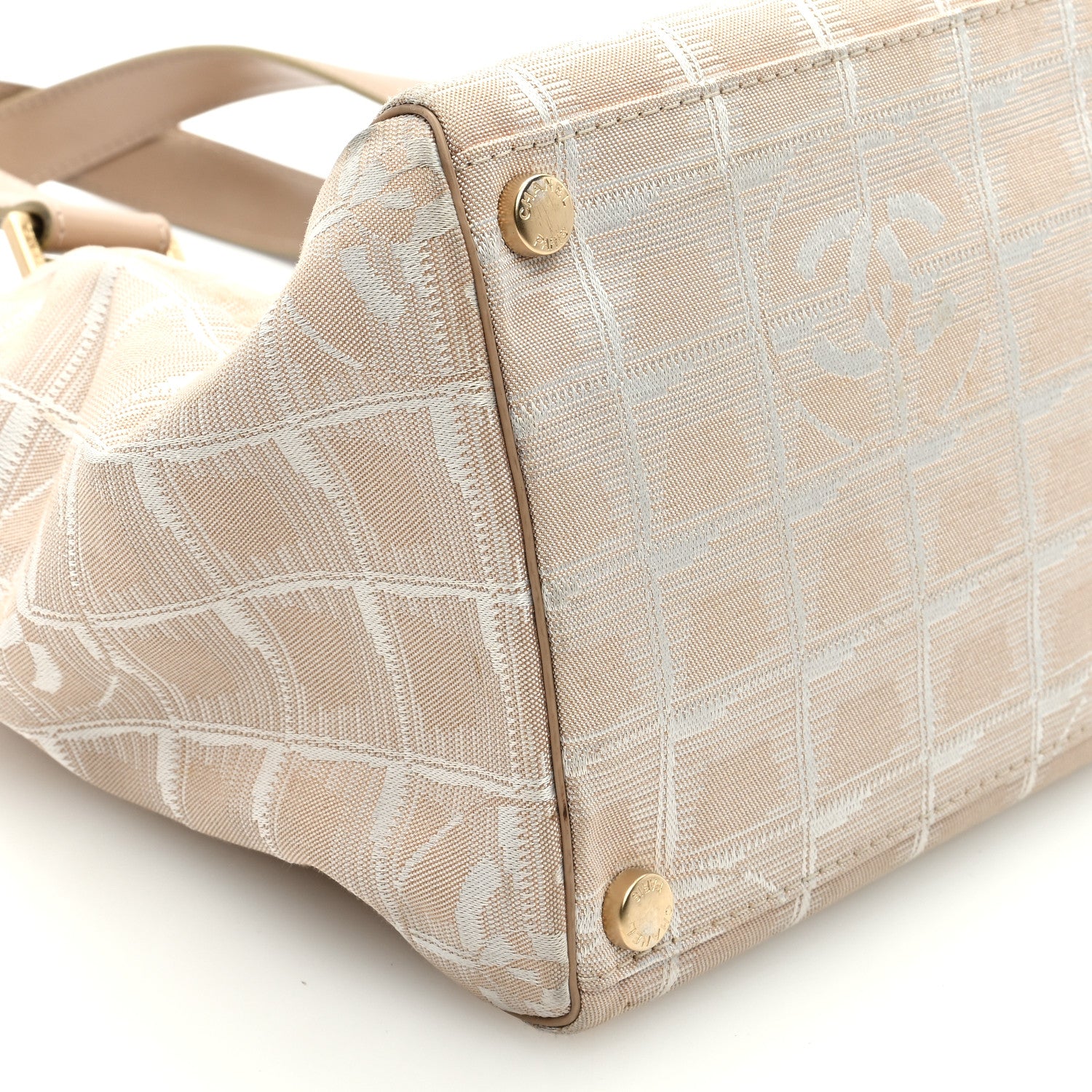 Chanel Nylon Travel Shoulder Bag Beige 8 of 9