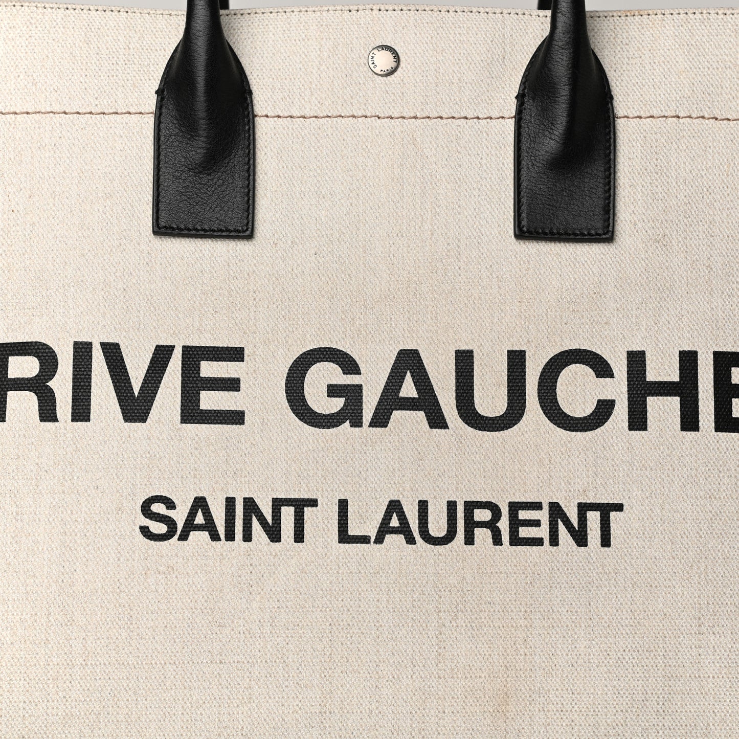 Linen Calfskin Rive Gauche Tote Optic White