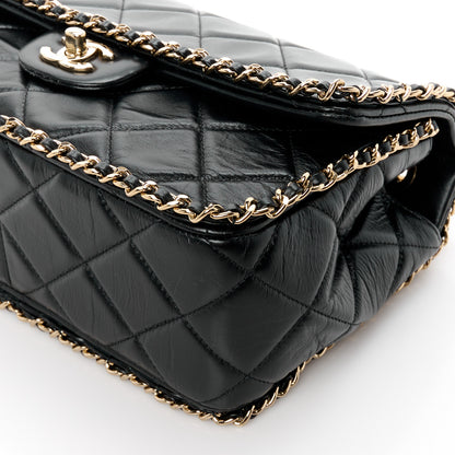 Chanel Crumpled Calfskin Medium Chain All Over Flap Black 11 of 12