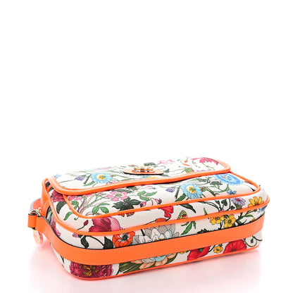 Gucci Canvas Flora Floral Shoulder Bag White Orange Fluo 3 of 9