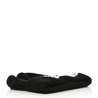 Chanel Cashmere Logo Beanie Hat Black White 3 of 7