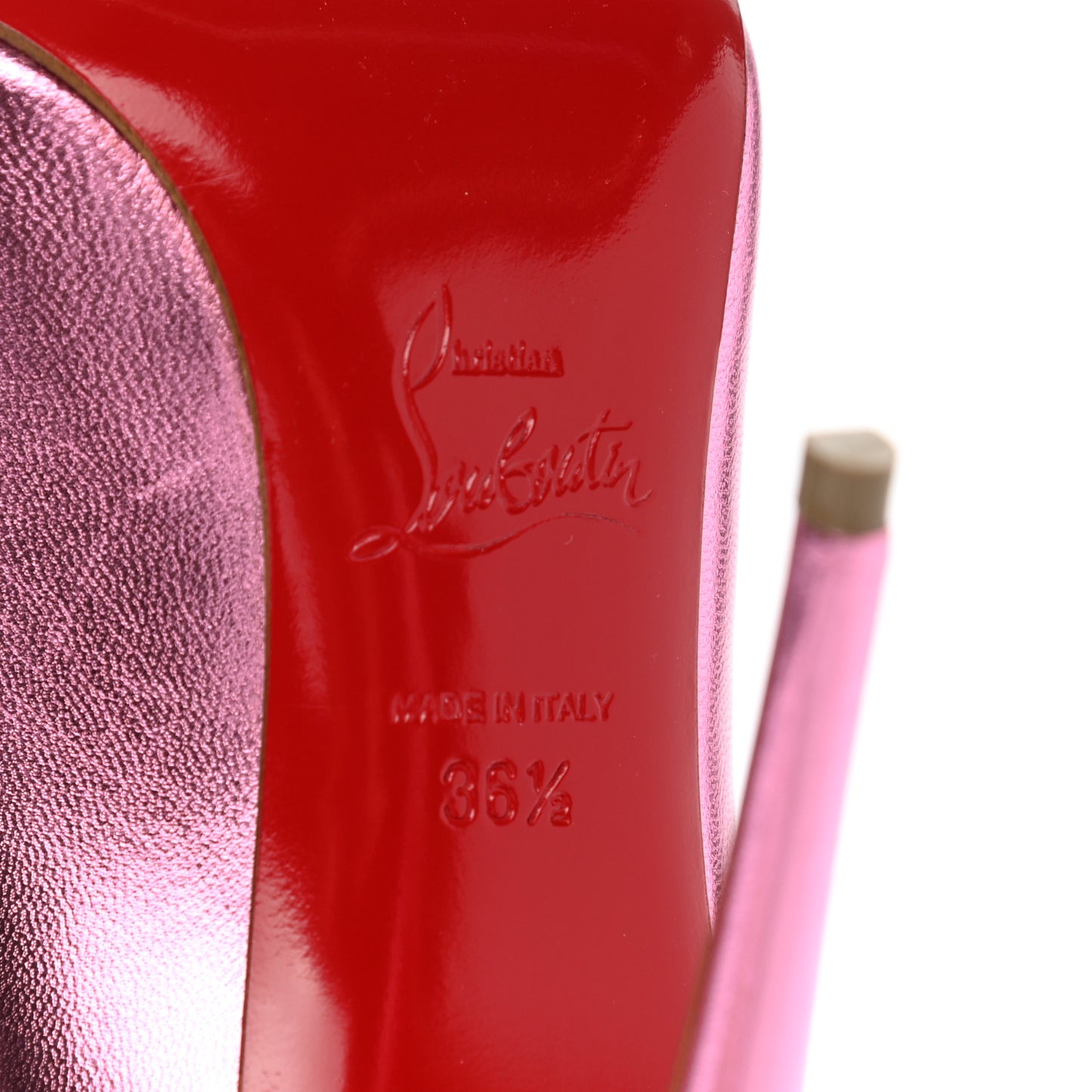 Metallic Calfskin Hot Chick 100 Pumps 36.5 Pink