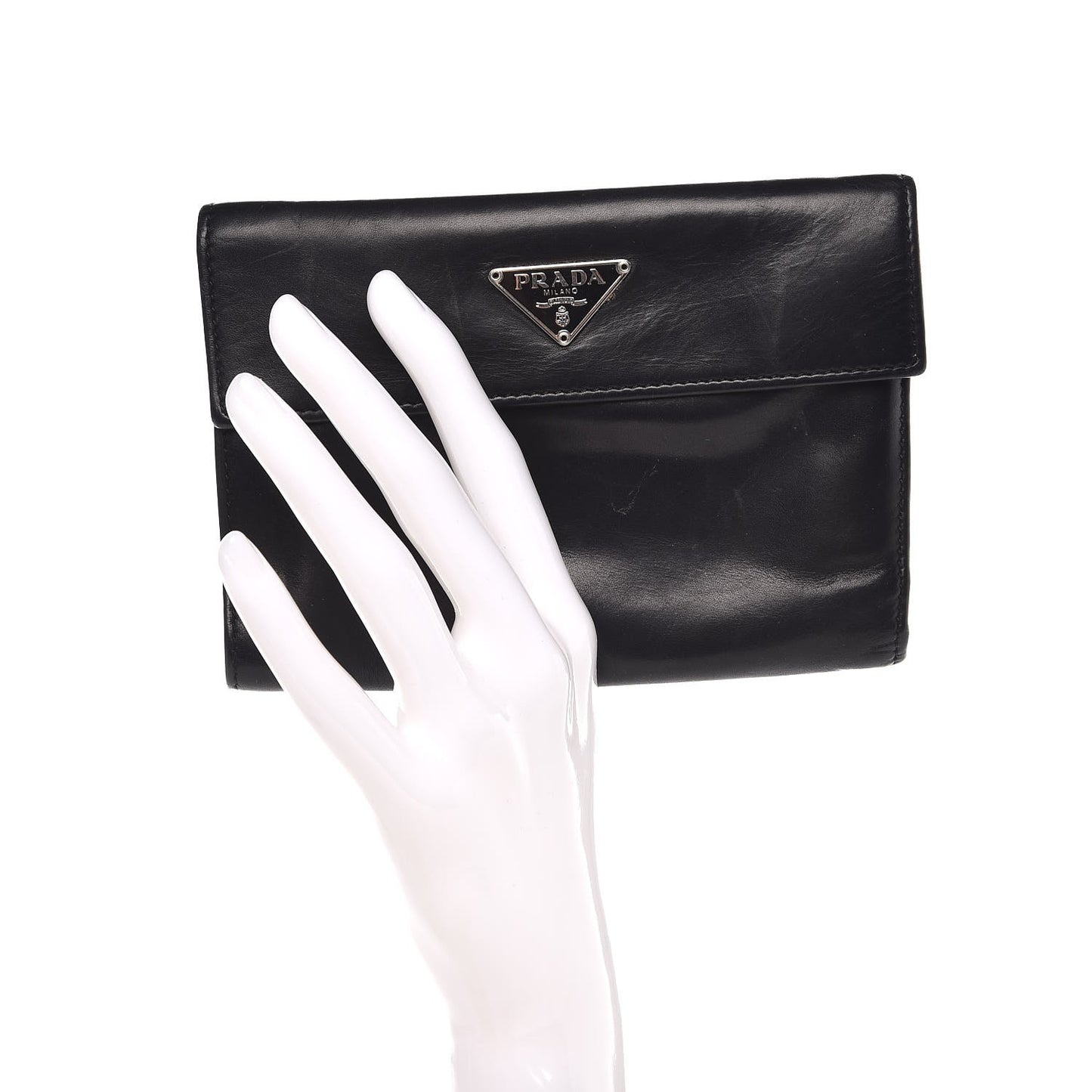 Nappa Tri Fold Wallet Black