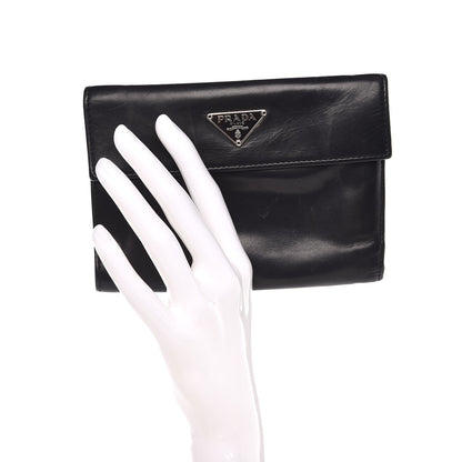 Prada Nappa Tri Fold Wallet Black 2 of 9