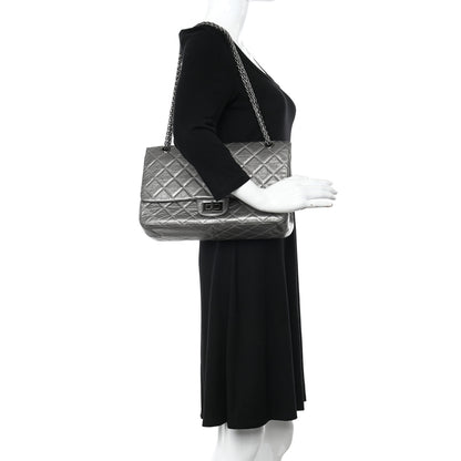 Chanel Metallic Aged Calfskin Quilted 2.55 Reissue 227 Flap Grey 2 of 17