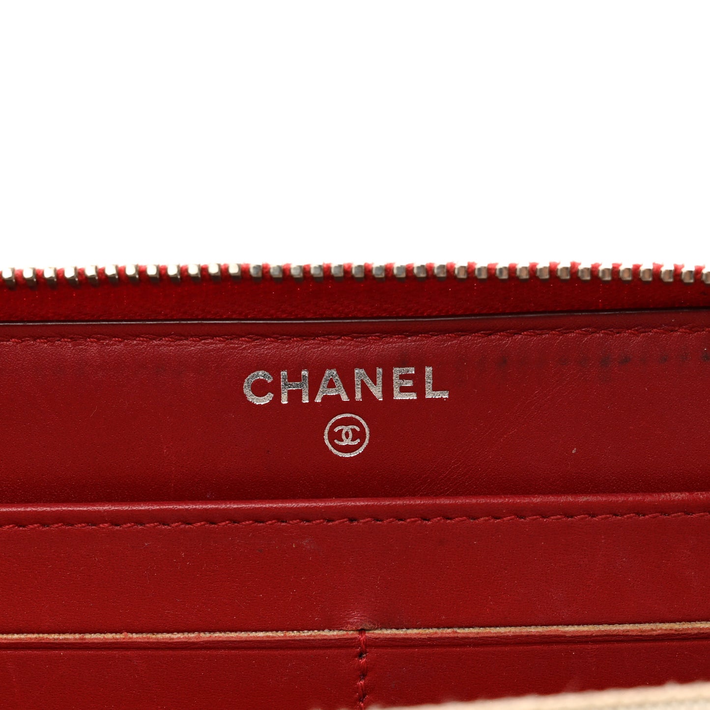 Patent Quilted Brilliant Zip Around Wallet Red