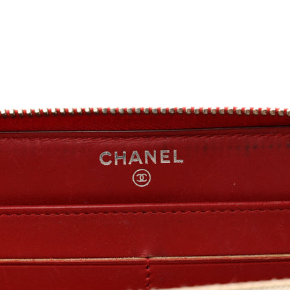 Chanel Patent Quilted Brilliant Zip Around Wallet Red 6 of 12