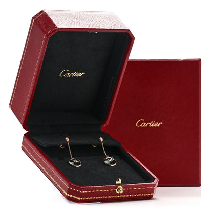 Cartier 18K Pink Gold Diamond Black Onyx Amulette de Cartier Drop Earrings 5 of 5