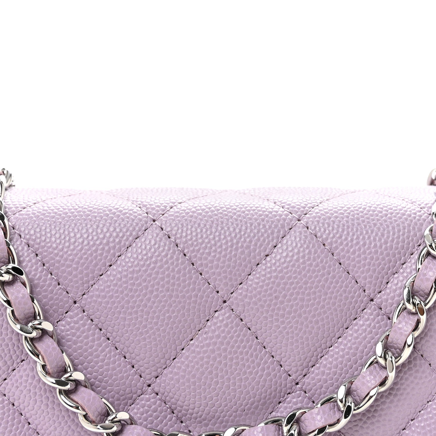 Chanel Caviar Quilted CC Logo Wallet on Chain WOC Purple 9 of 12