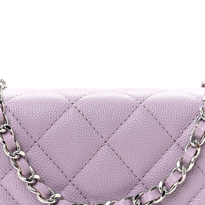 Chanel Caviar Quilted CC Logo Wallet on Chain WOC Purple 9 of 12