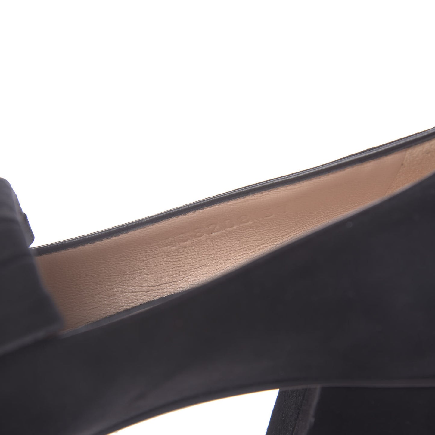 Kid Scamosciato GG Marmont Fringe 50mm Loafer Pumps 37 Black
