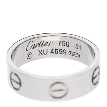 Cartier 18K White Gold 5.5mm LOVE Ring 51 5.75 4 of 4
