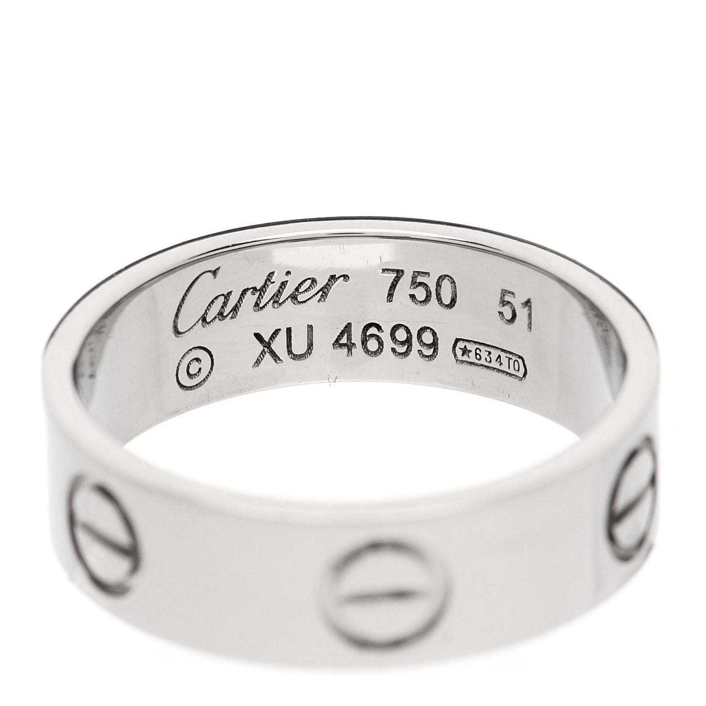 18K White Gold 5.5mm LOVE Ring 51 5.75