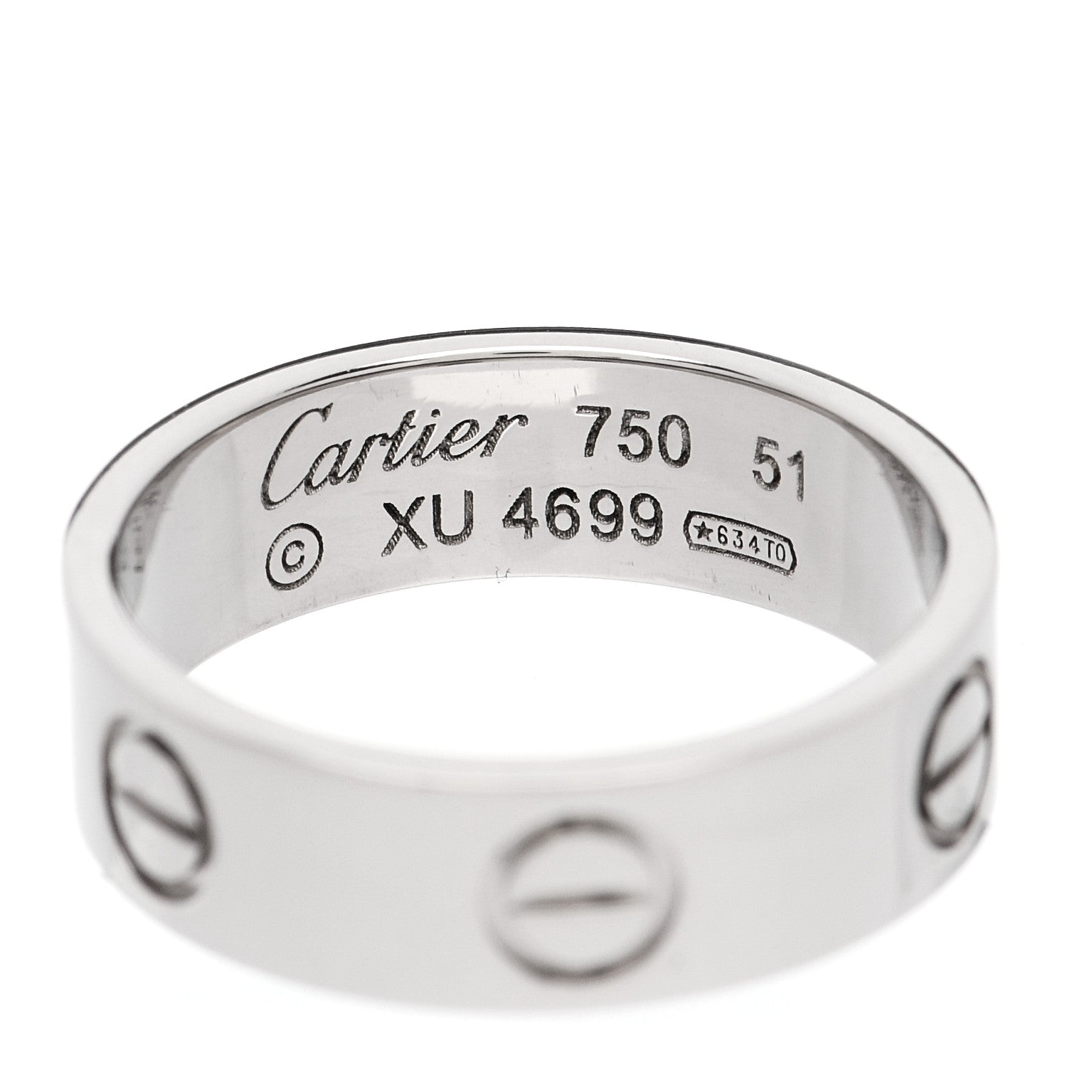 Cartier 18K White Gold 5.5mm LOVE Ring 51 5.75 4 of 4