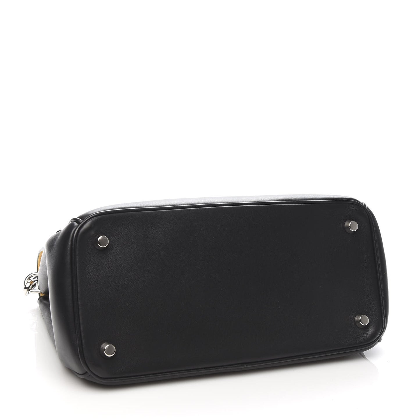 Smooth Calfskin Small Tri-Color Be Dior Flap Black Grey Yellow