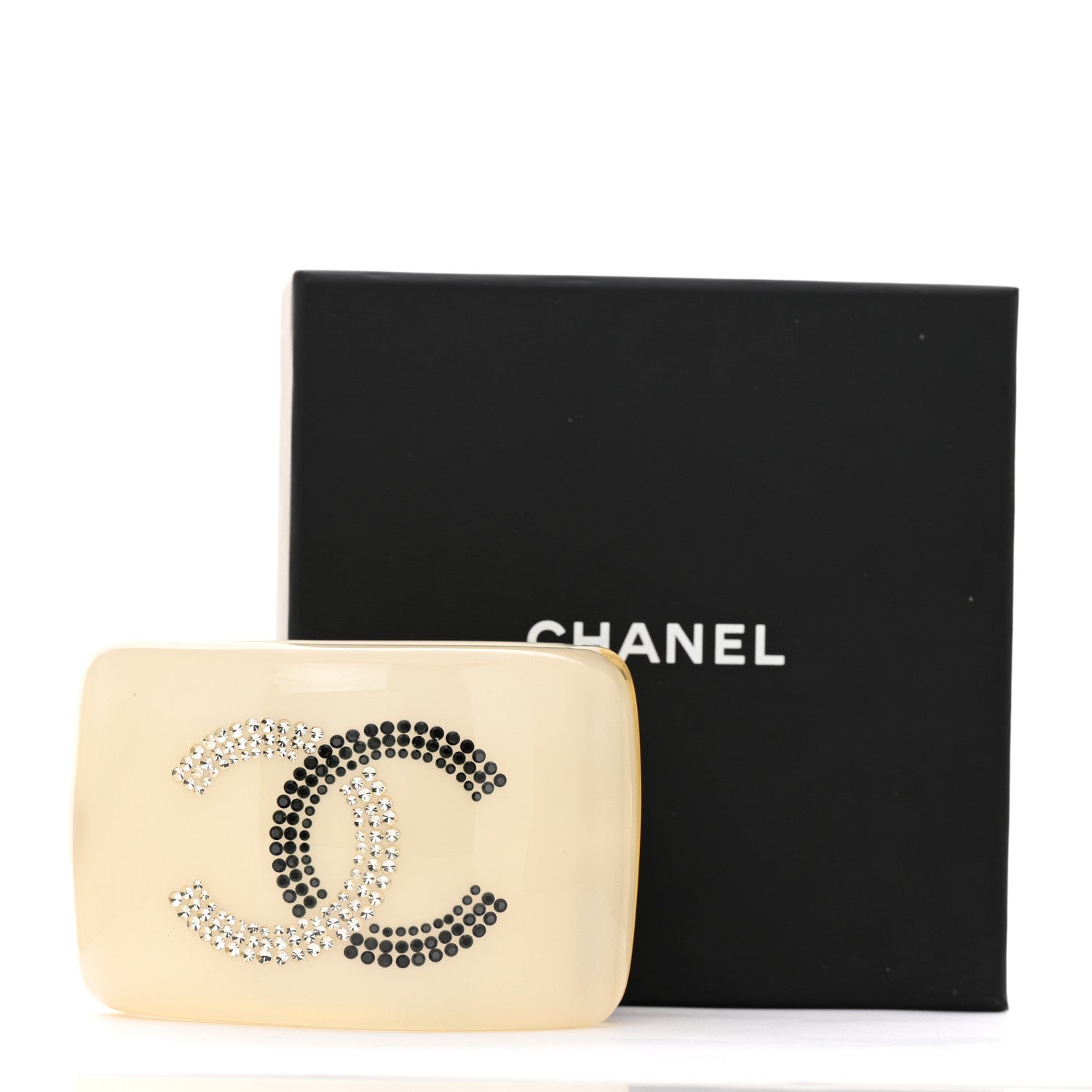 Chanel Resin Crystal CC Cuff White 5 of 5