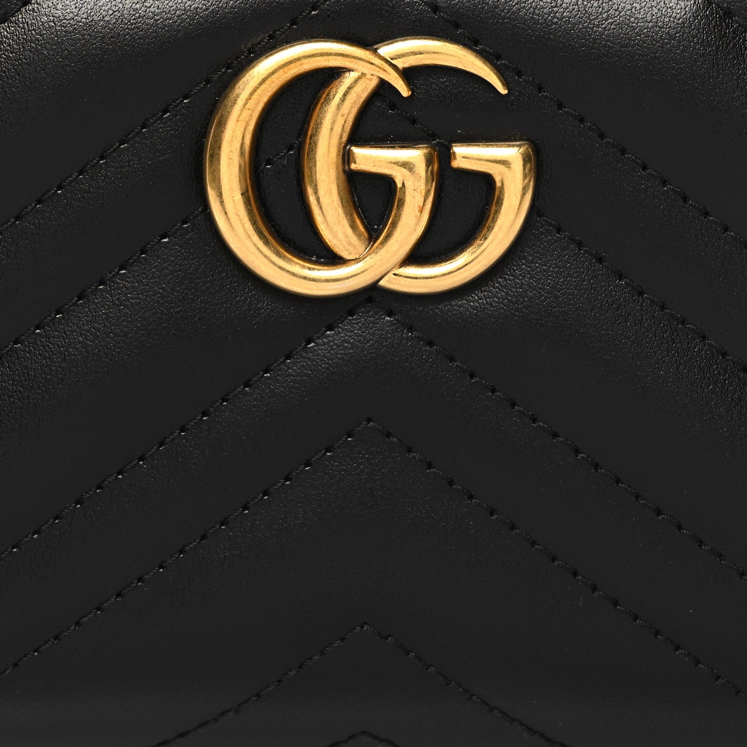 Gucci Calfskin Matelasse GG Marmont Zip Around Wallet Black 8 of 11