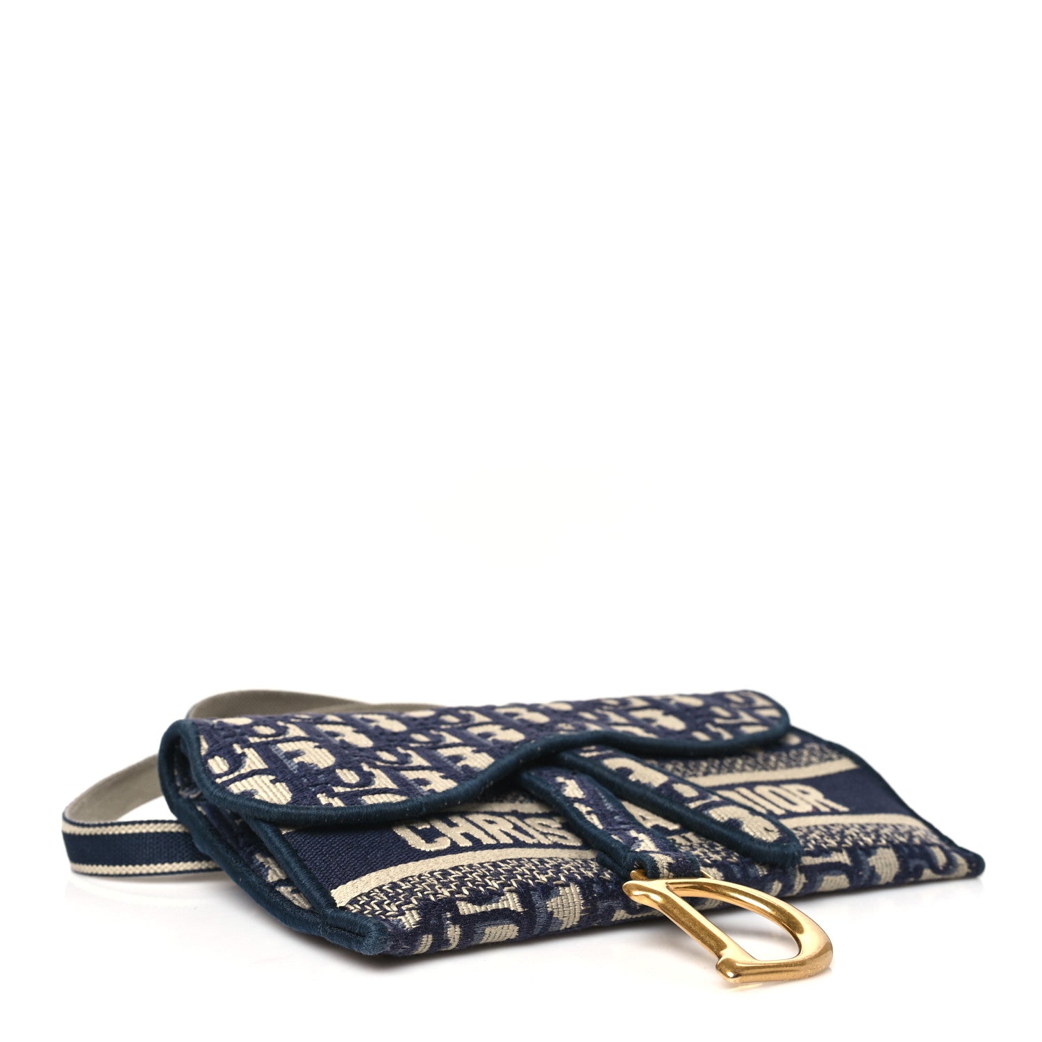 Christian Dior Oblique Slim Saddle Pouch Blue 4 of 10