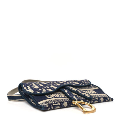 Christian Dior Oblique Slim Saddle Pouch Blue 4 of 10