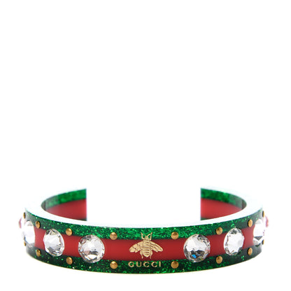 Gucci Crystal Web Cuff 16 Green Red 1 of 6