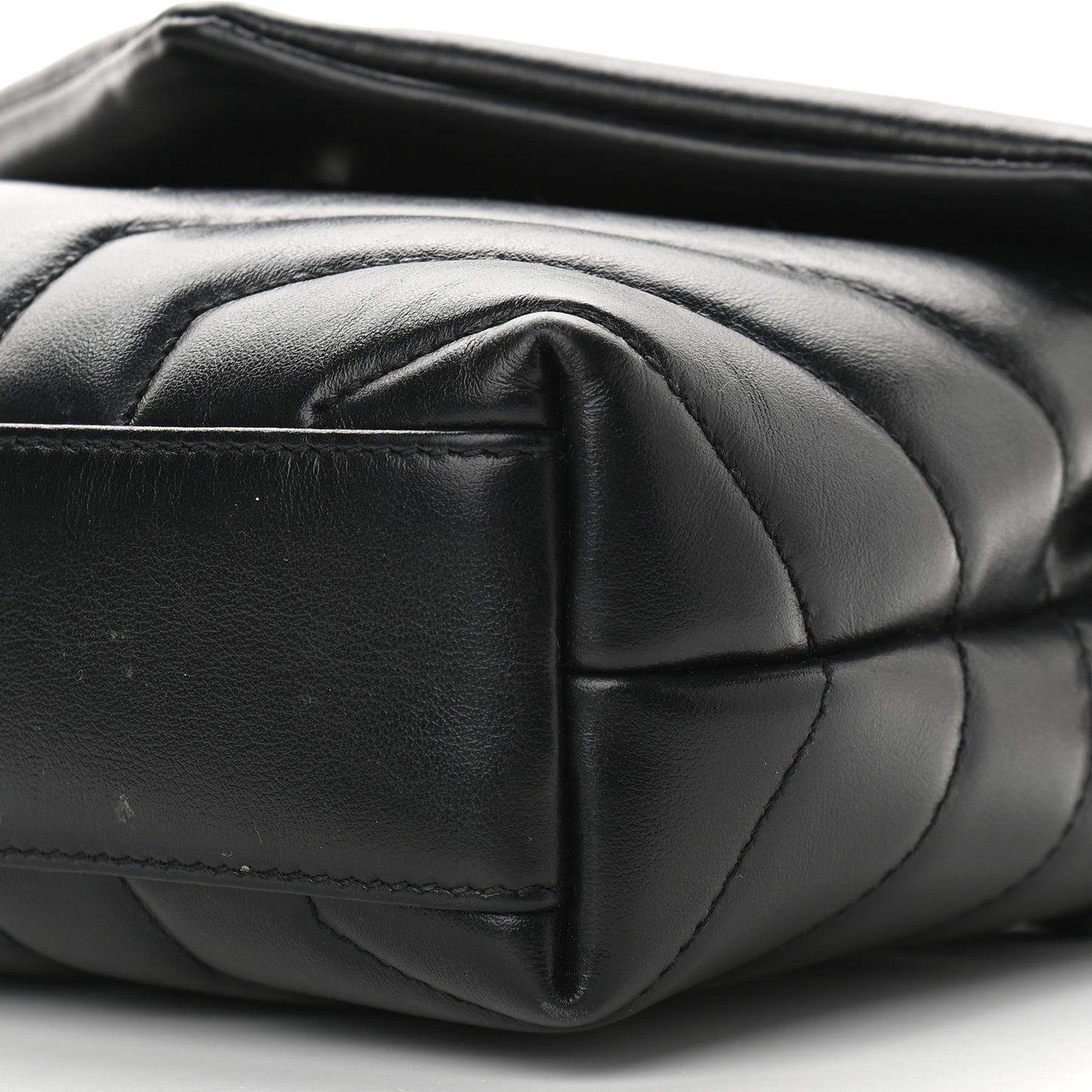Calfskin Y Quilted Monogram Toy Loulou Crossbody Bag Black