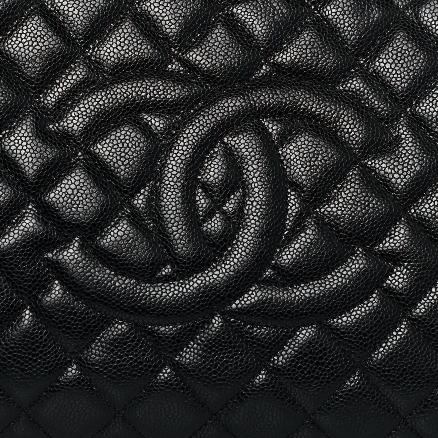 Caviar Quilted Grand Shopping Tote GST Black