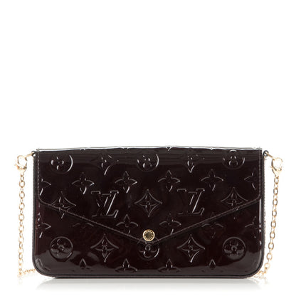 Louis Vuitton Vernis Pochette Felicie Chain Wallet Amarante 1 of 9