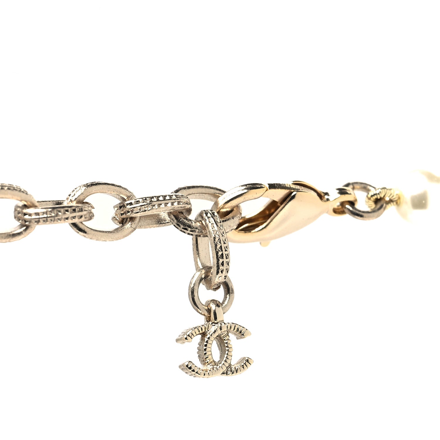 Chanel Pearl CC Long Necklace Gold 4 of 5